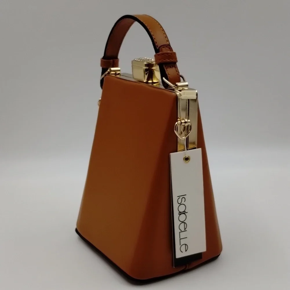 Sophisticated Brown Baby Bag with Gold Accents